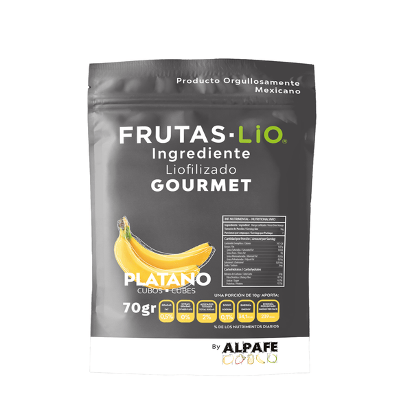 Plátano Liofilizado en Cubos - Alpafe - Frutas Lio